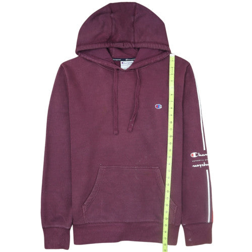 Champion Men's Burgundy Hoodie L Pullover Athletic Logo Cotton Blend