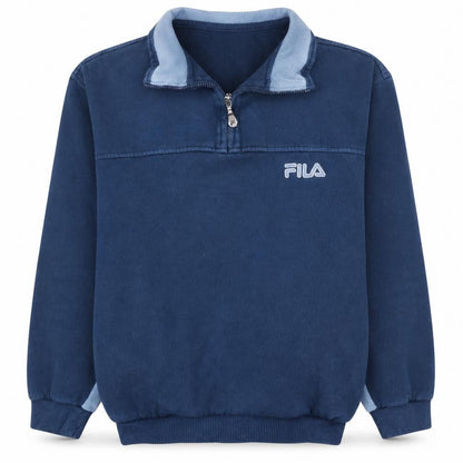Fila Men's Blue 1/4 Zip Fleece Sweatshirt Size M