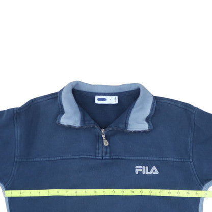FILA Men's Blue 1/4 Zip Fleece Sweatshirt Size M