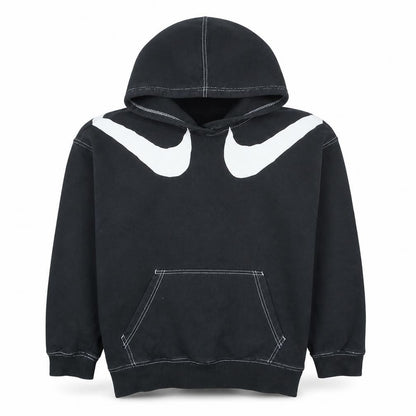 Nike Womens Black Pullover Hoodie Medium Cotton Blend Casual Sweatshirt