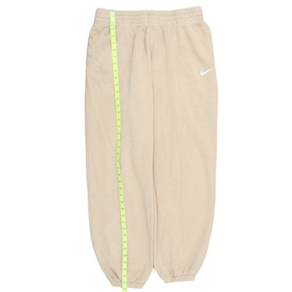 Nike Men Beige Fleece Sweatpants L Regular Fit Casual Trousers