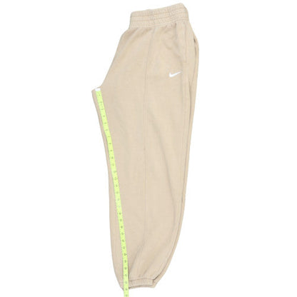 Nike Men Beige Fleece Sweatpants L Regular Fit Casual Trousers