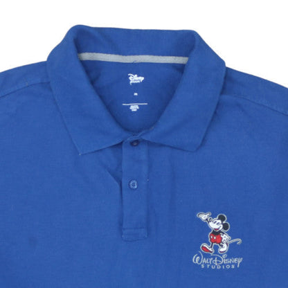 Disney Store Men’s Blue Mickey Mouse Walt Disney Studios Polo 2XL Cotton