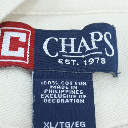 Chaps Men's White Cotton Polo Shirt XL Classic Fit