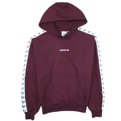 Adidas Men's Red Pullover Hoodie Small Fleece Logo Sportswear