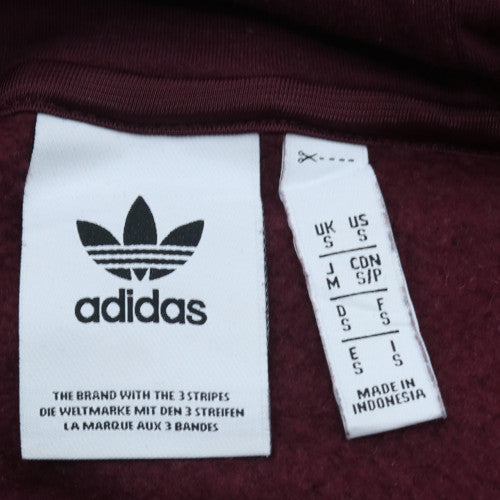 Adidas Men's Red Pullover Hoodie Small Fleece Logo Sportswear