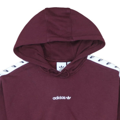 Adidas Men's Red Pullover Hoodie Small Fleece Logo Sportswear