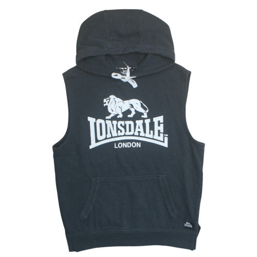 Lonsdale Men's Black Sleeveless Hoodie Vest M Logo Sportswear