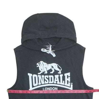 Lonsdale Men's Black Sleeveless Hoodie Vest M Logo Sportswear
