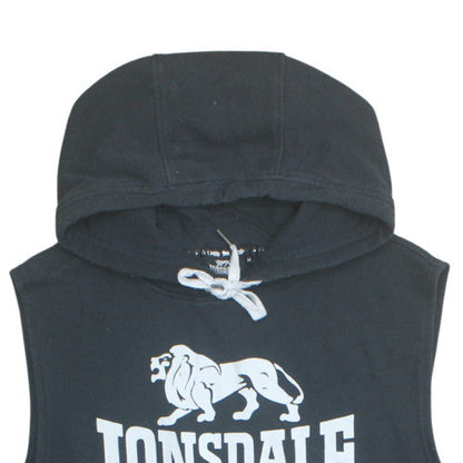 Lonsdale Men's Black Sleeveless Hoodie Vest M Logo Sportswear