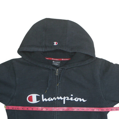 Champion Mens Black Full Zip Hoodie M Regular Fleece Sportswear