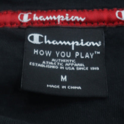 Champion Mens Black Full Zip Hoodie M Regular Fleece Sportswear