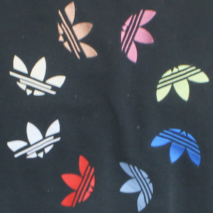 Adidas Womens Black Multicolour Logo Sweatshirt Size 8 Pullover