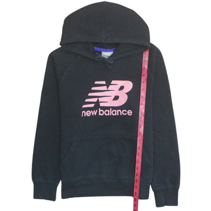 New Balance Women's Black Pullover Hoodie L Cotton Blend Logo Print