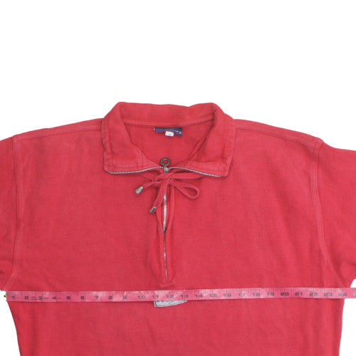 Reebok Women Red Pullover Sweatshirt Size 14 Lace-Up Collar