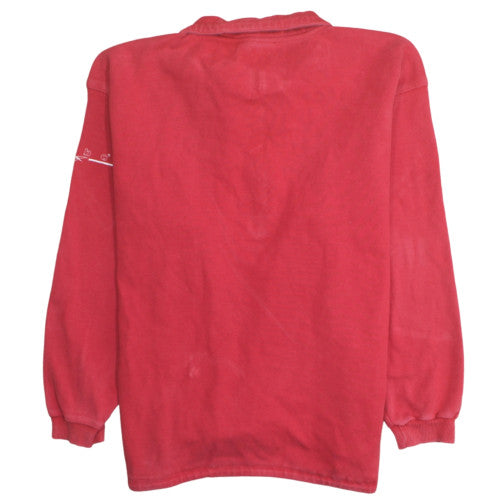 Reebok Women Red Pullover Sweatshirt Size 14 Lace-Up Collar