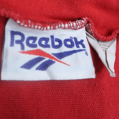 Reebok Women Red Pullover Sweatshirt Size 14 Lace-Up Collar