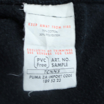 Puma Womens Black Pullover Hoodie M Cotton Blend Logo Hooded Sweatshirt