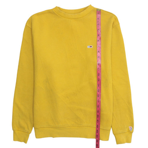 Tommy Jeans Womens Yellow Crew Neck Pullover Sweatshirt Size S