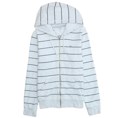 Tommy Hilfiger Men’s White Striped Full Zip Hoodie Medium