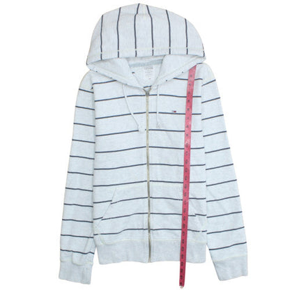 Tommy Hilfiger Men’s White Striped Full Zip Hoodie Medium