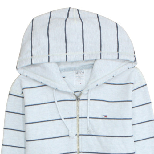 Tommy Hilfiger Men’s White Striped Full Zip Hoodie Medium