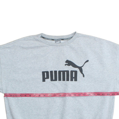 Puma Womens Grey Logo Crew Neck Pullover Sweatshirt XXL