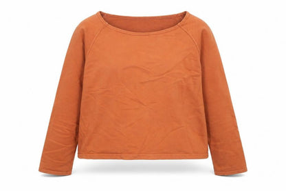 Gossypium Women’s Brown Organic Cotton Long Sleeve Pullover Sweatshirt Size 14