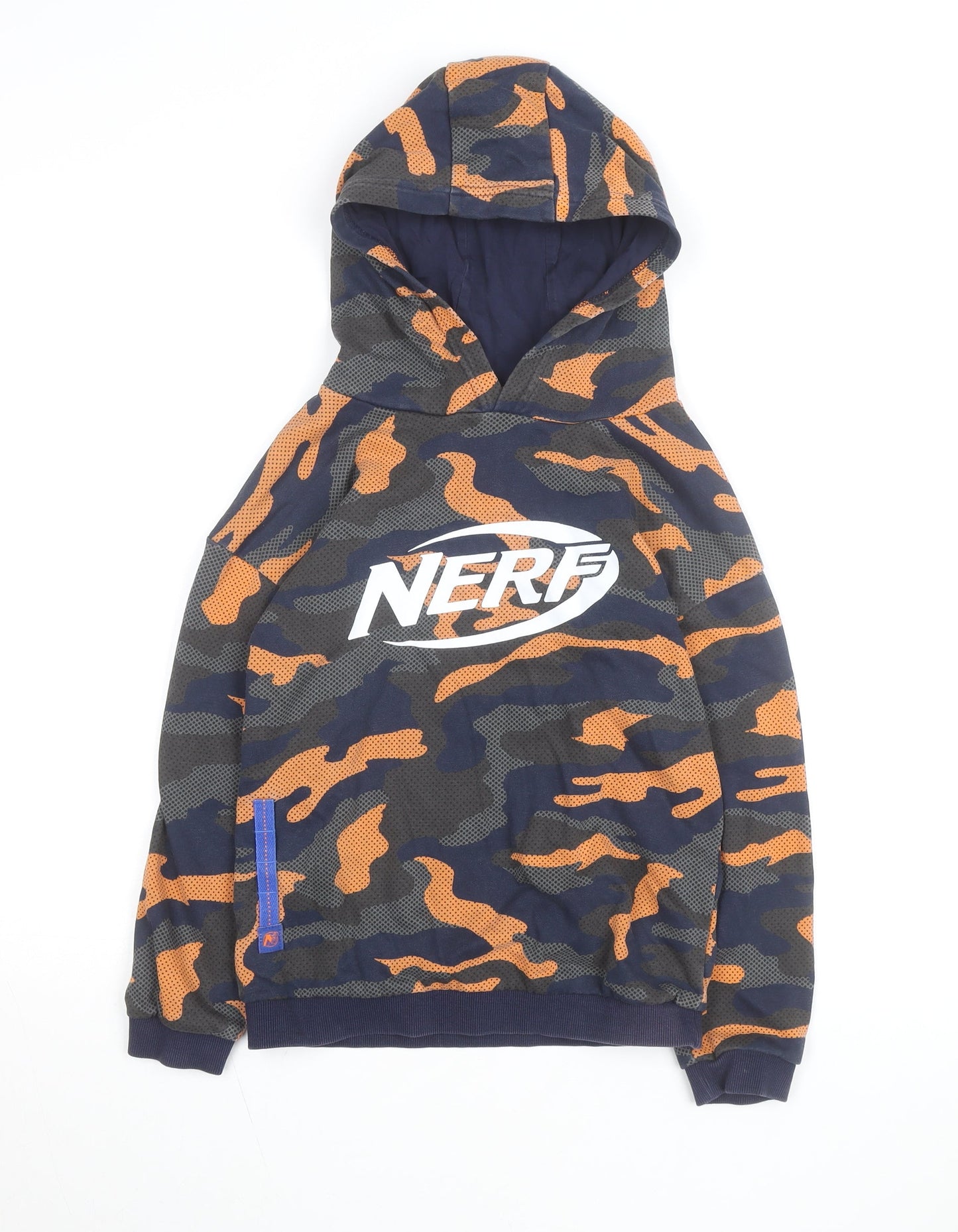 Tu Nerf Boys Blue Camo Pullover Hoodie 10 Years Cotton Blend