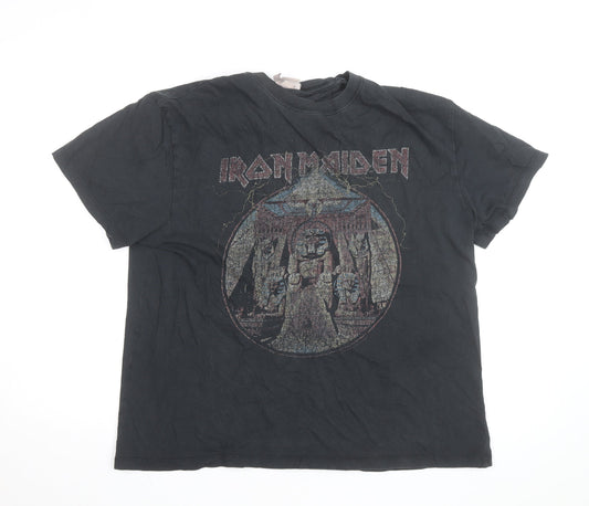 H&M Men’s Black Iron Maiden Graphic Band T-Shirt Size L