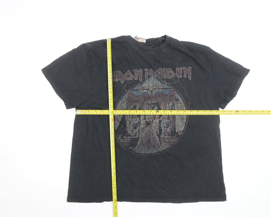 H&M Men’s Black Iron Maiden Graphic Band T-Shirt Size L