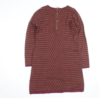 Cynthia Rowley Women's Red Geometric Knit Shift Dress Size M
