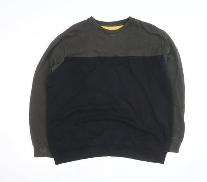 KAFT Mens Green and Black XL Crew Neck Cotton Sweatshirt
