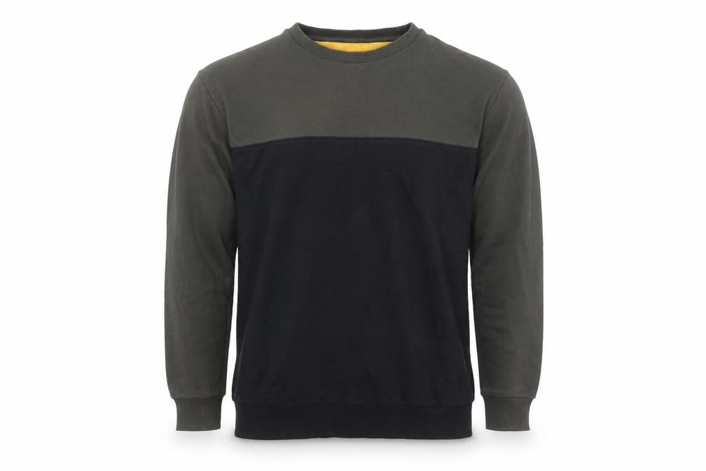 KAFT Mens Green and Black XL Crew Neck Cotton Sweatshirt