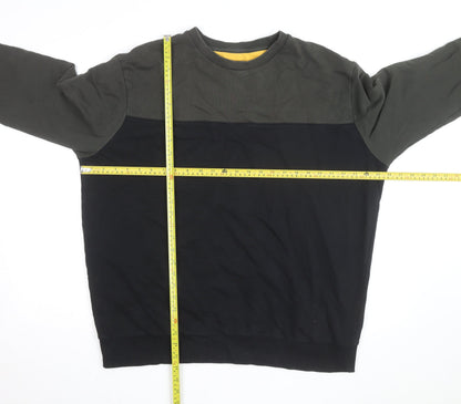 KAFT Mens Green and Black XL Crew Neck Cotton Sweatshirt