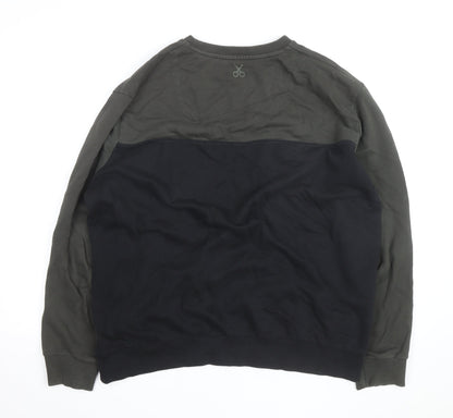 KAFT Mens Green and Black XL Crew Neck Cotton Sweatshirt