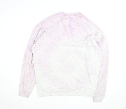 ASOS DESIGN Men's Pink Tie Dye Crew Neck Sweatshirt XS