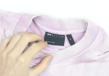 ASOS DESIGN Men's Pink Tie Dye Crew Neck Sweatshirt XS