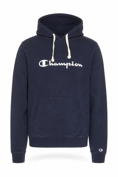 Champion Men's Blue Pullover Hoodie M Logo Fleece Sweatshirt