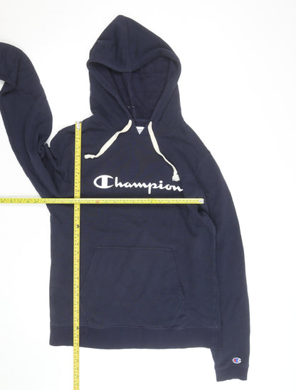 Champion Men's Blue Pullover Hoodie M Logo Fleece Sweatshirt