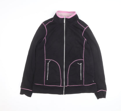 Maine New England Womens Black Track Jacket Size 14 Full Zip Activewear