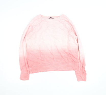 Marks and Spencer Women Pink Ombre Cotton Pullover Sweatshirt Size 12
