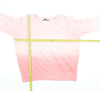 Marks and Spencer Women Pink Ombre Cotton Pullover Sweatshirt Size 12