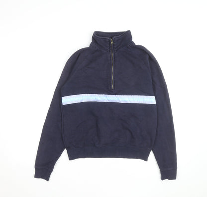Goose & Gander Men Blue 1/4 Zip Fleece Sweatshirt L