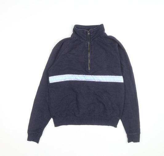 Goose & Gander Men Blue 1/4 Zip Fleece Sweatshirt L