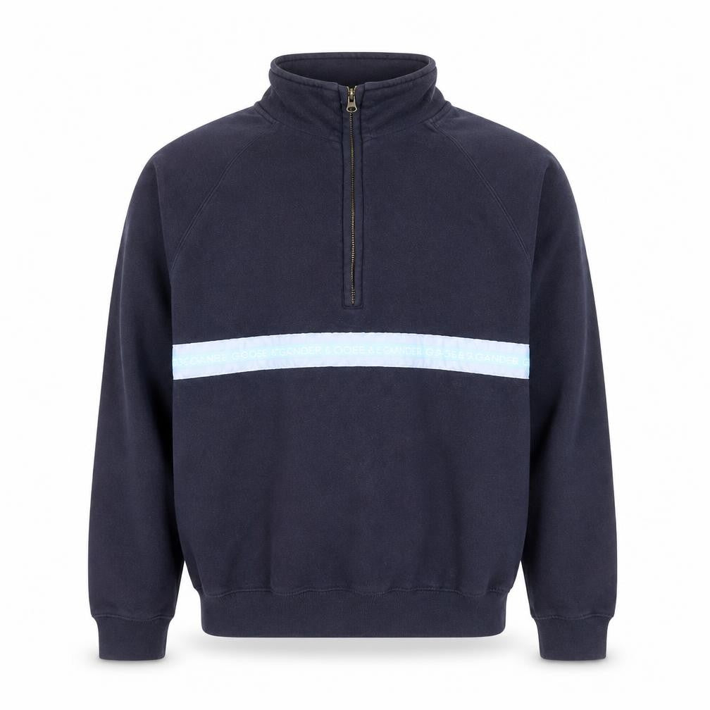 Goose & Gander Men Blue 1/4 Zip Fleece Sweatshirt L