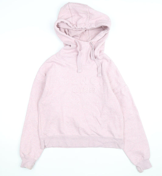 Bench Womens Pink Hoodie Size 10 Pullover Cotton Blend Casual
