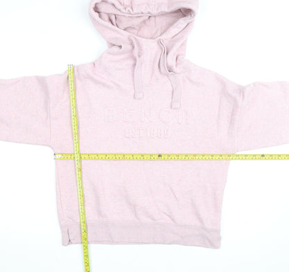 Bench Womens Pink Hoodie Size 10 Pullover Cotton Blend Casual