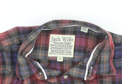 Jack Wills Men's Multicoloured Plaid Flannel Button-Up Shirt Size S