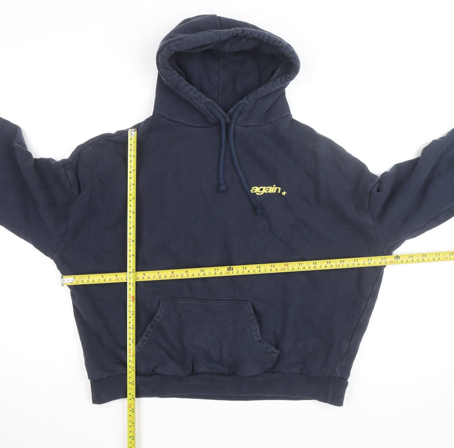 Subdued Women Navy Blue Pullover Hoodie Size UK 6 Graphic Print
